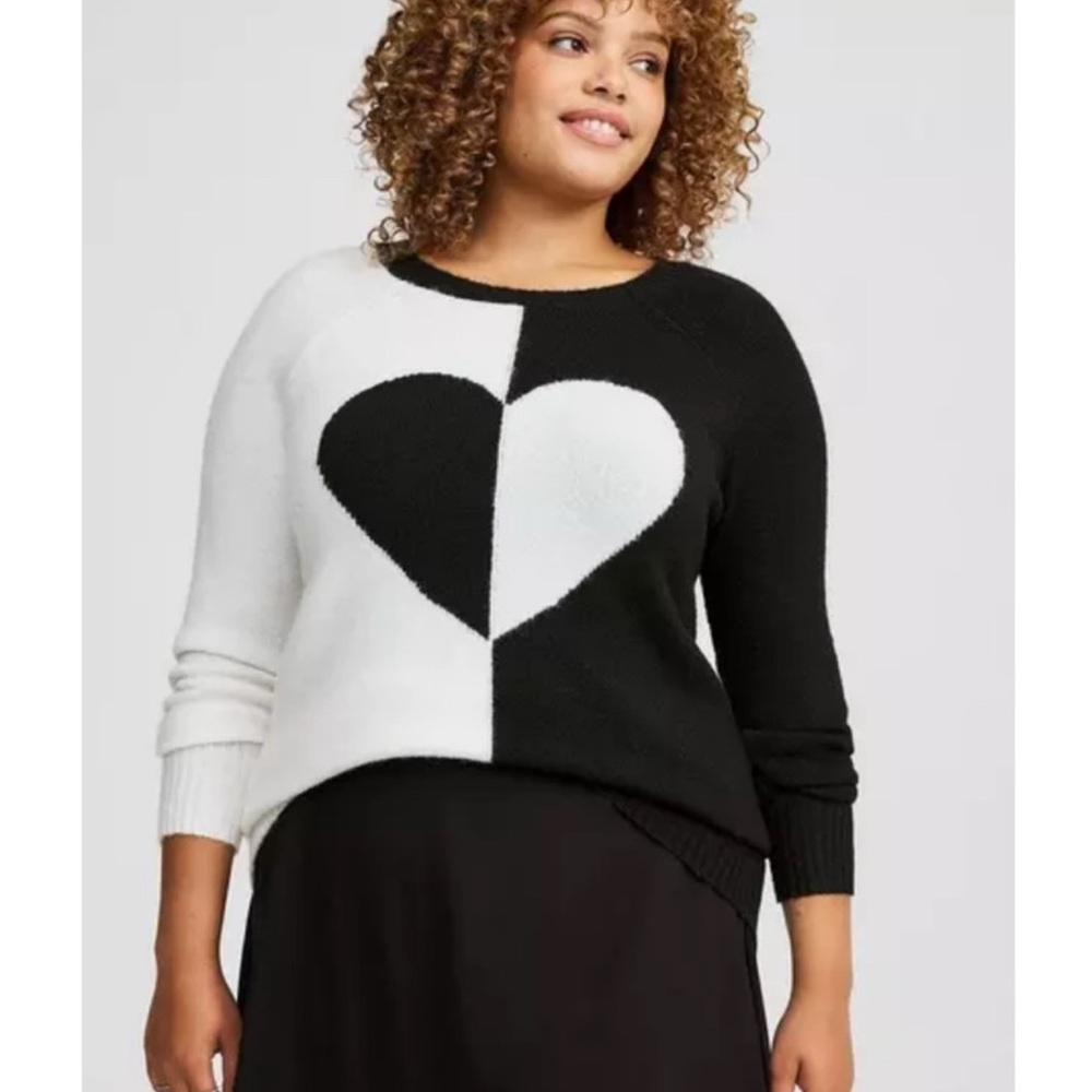 Black and White Heart Sweater